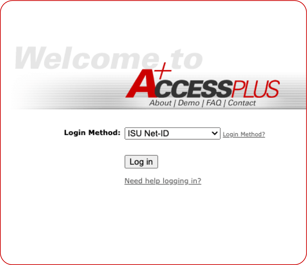 Log in to Access Plus